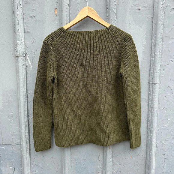 J. Crew Mercantile Green Cotton V Neck, size Small - Picture 5 of 12